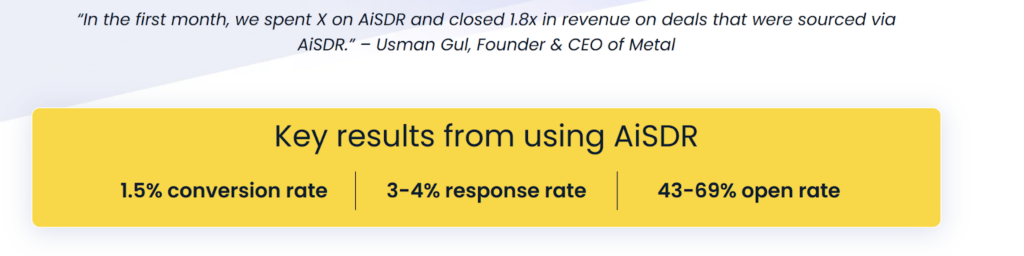 AiSDR review by Usman Gul, Metal’s founder and CEO of Metal