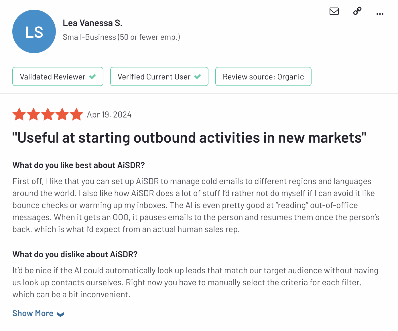 AiSDR Features End to end AI Sales Outreach AiSDR Features End to end AI Sales Outreach