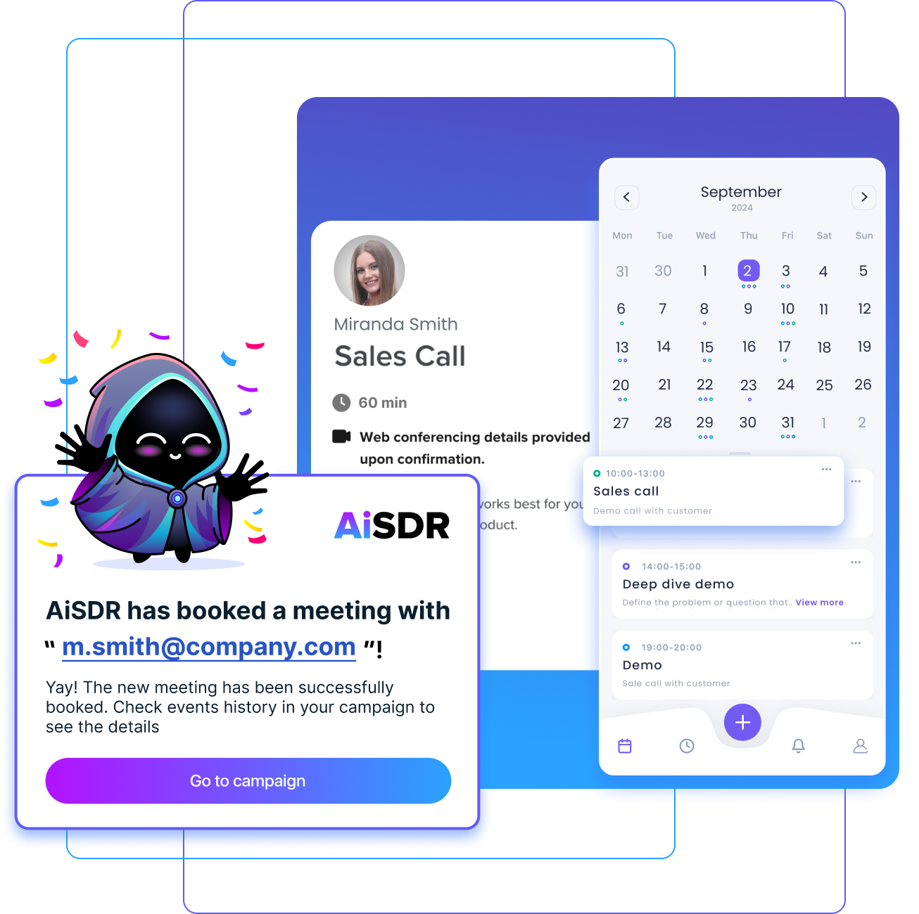 AiSDR Website Illustrations | AiSDR Features | Meeting booked 1