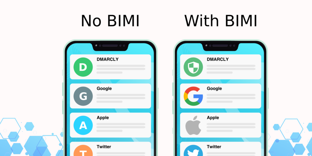 Visual comparison of no BIMI vs with BIMI