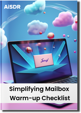 AiSDR Ebook covers | Simplifying Mailbox Warm-up Checklist | 2