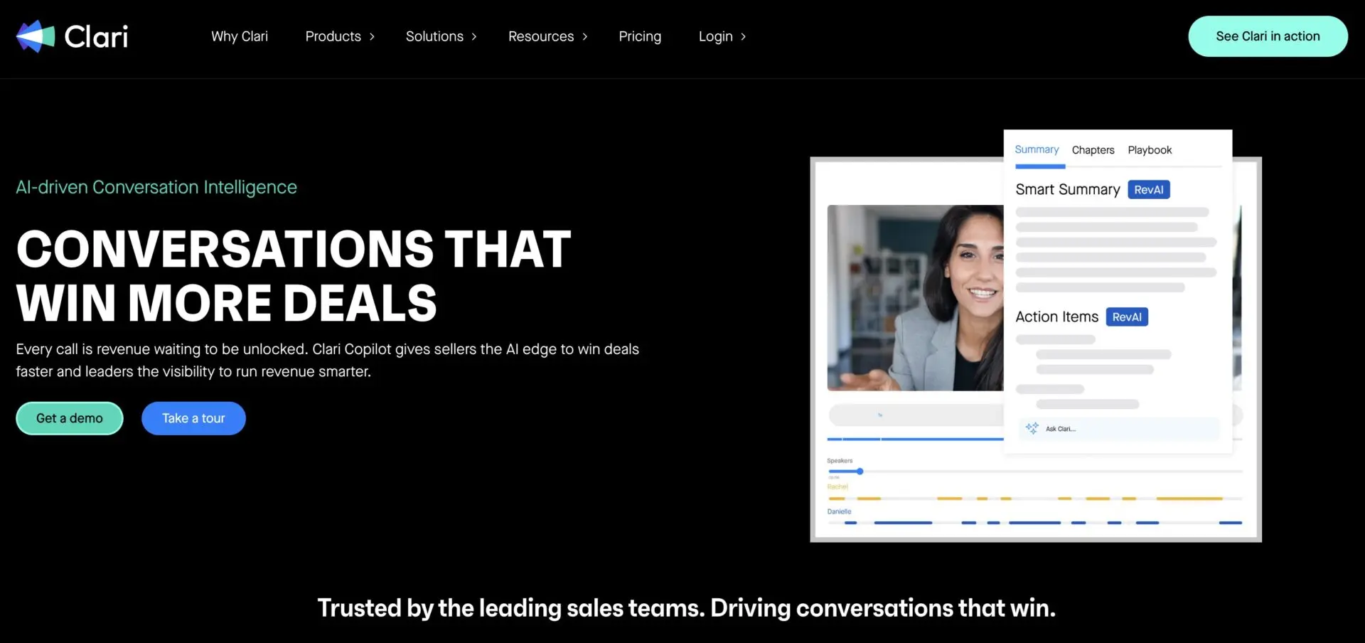 Clari Copilot page screenshot