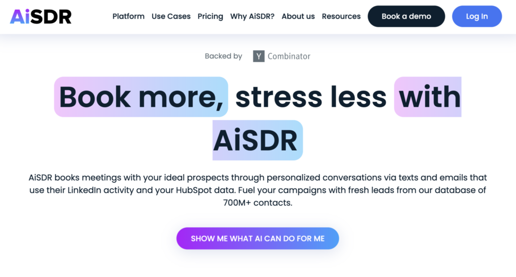 AiSDR blog - AiSDR home page screen - Nov 2024