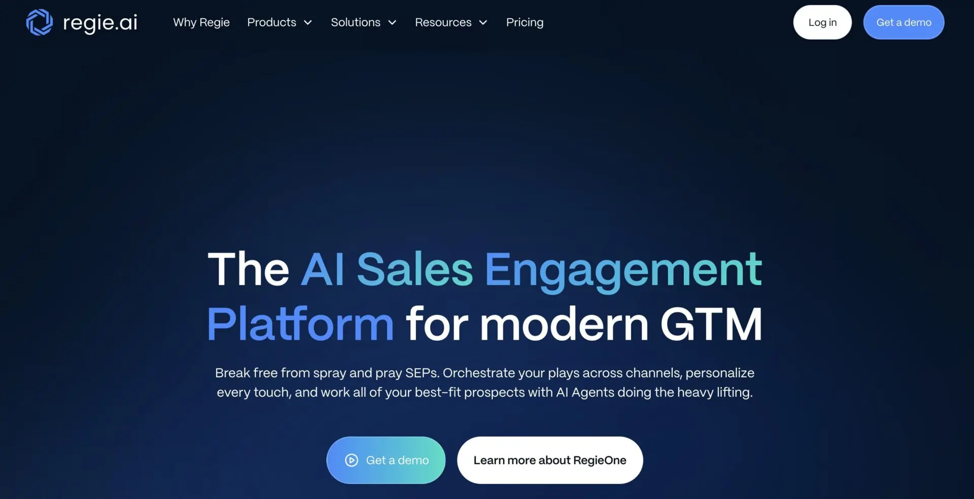 Regie.ai page screenshot