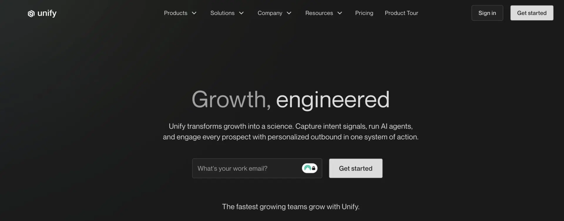 Unify homepage screenshot