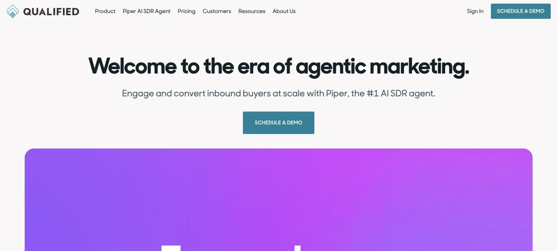 Qualified homepage screenshot