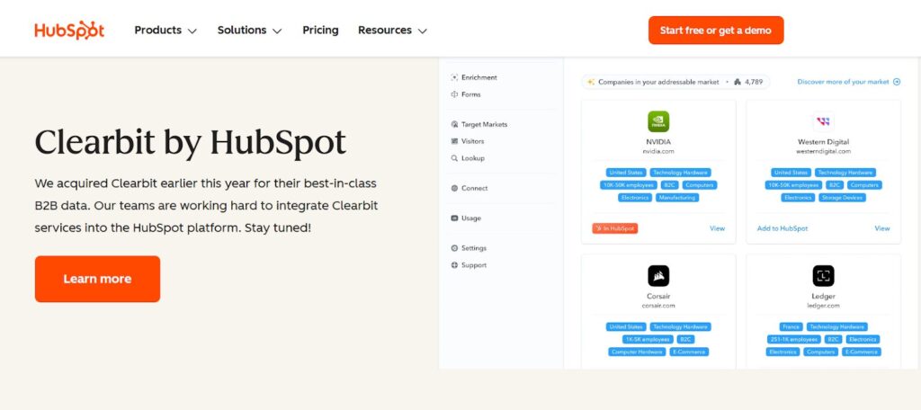 Clearbit is now part of HubSpot