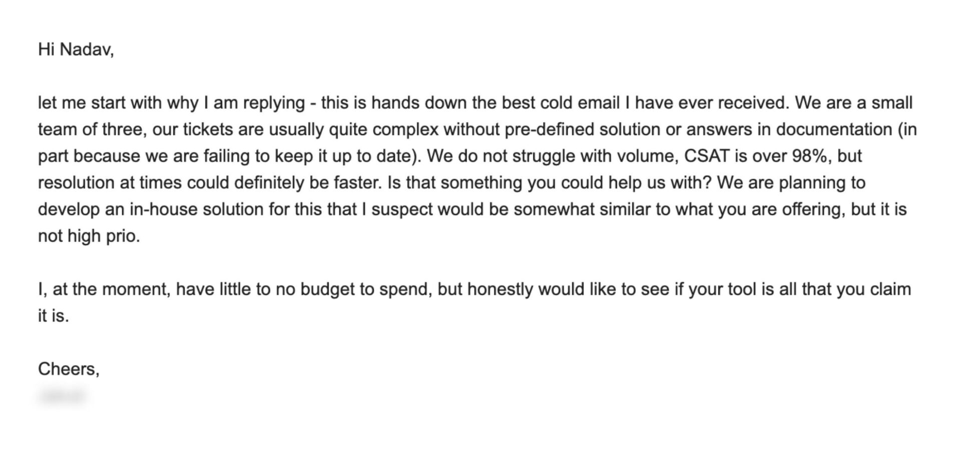 AiSDR email for the Wall of Love page - 13