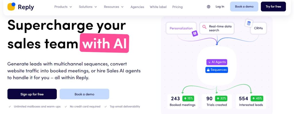 Reply.io home page