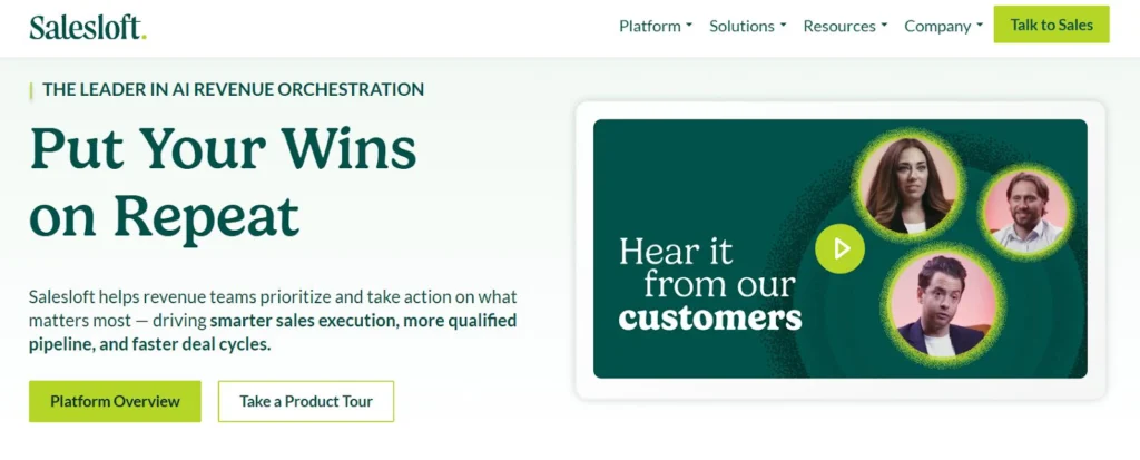 Salesloft home page