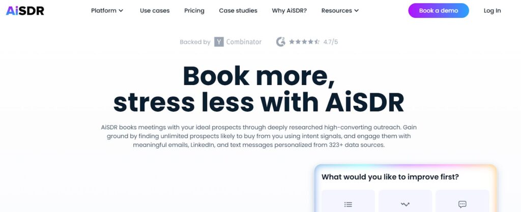 AiSDR home page