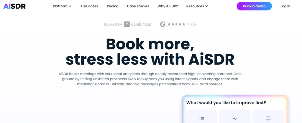 AiSDR home page