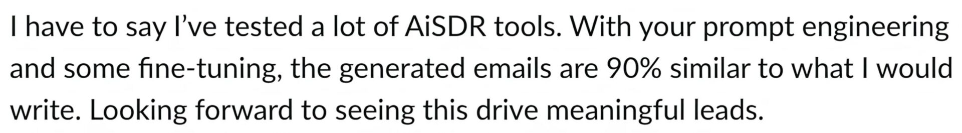 Feedback for AiSDR for the new Wall of Love page - 14