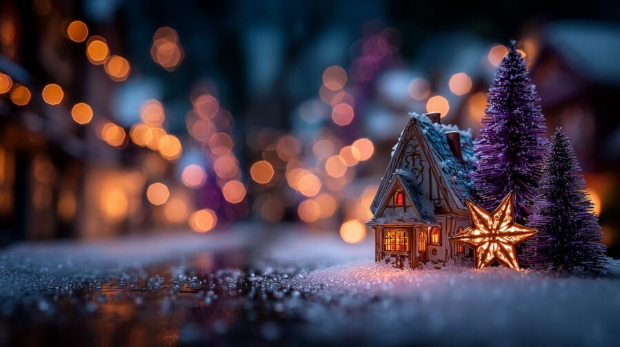 A fairy-tale miniature home in the snow