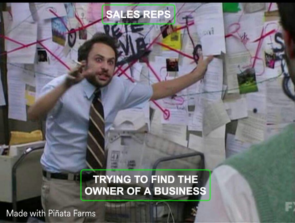 Sales rep trying to find the owner of a business