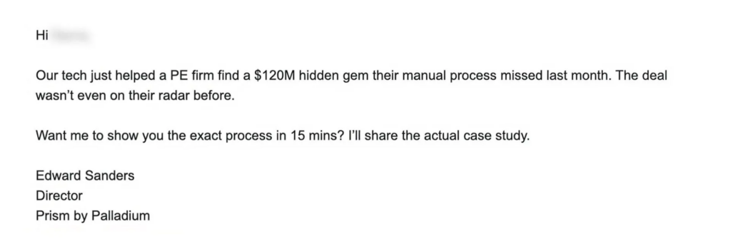 Cold email ending with a concise permission-based CTA