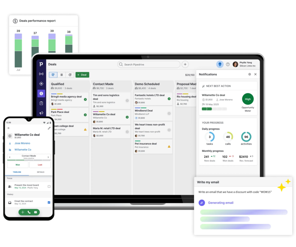 Pipedrive CRM primary outbound functions