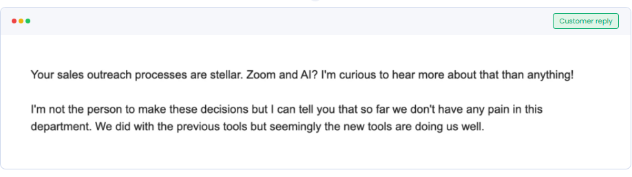 Response to a soft-close