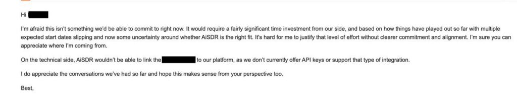Sales email that closed a $30K deal